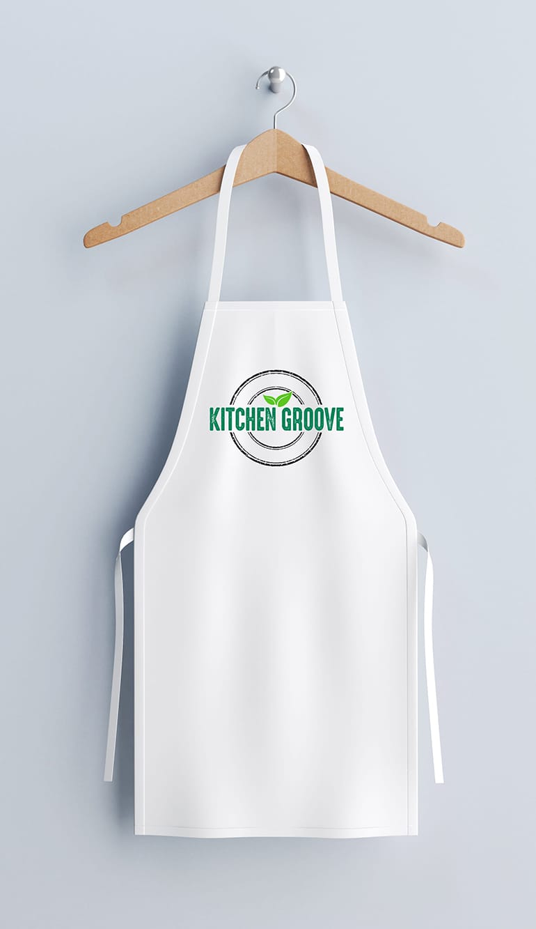 White apron, apron mockup on clothes hander 3d rendering