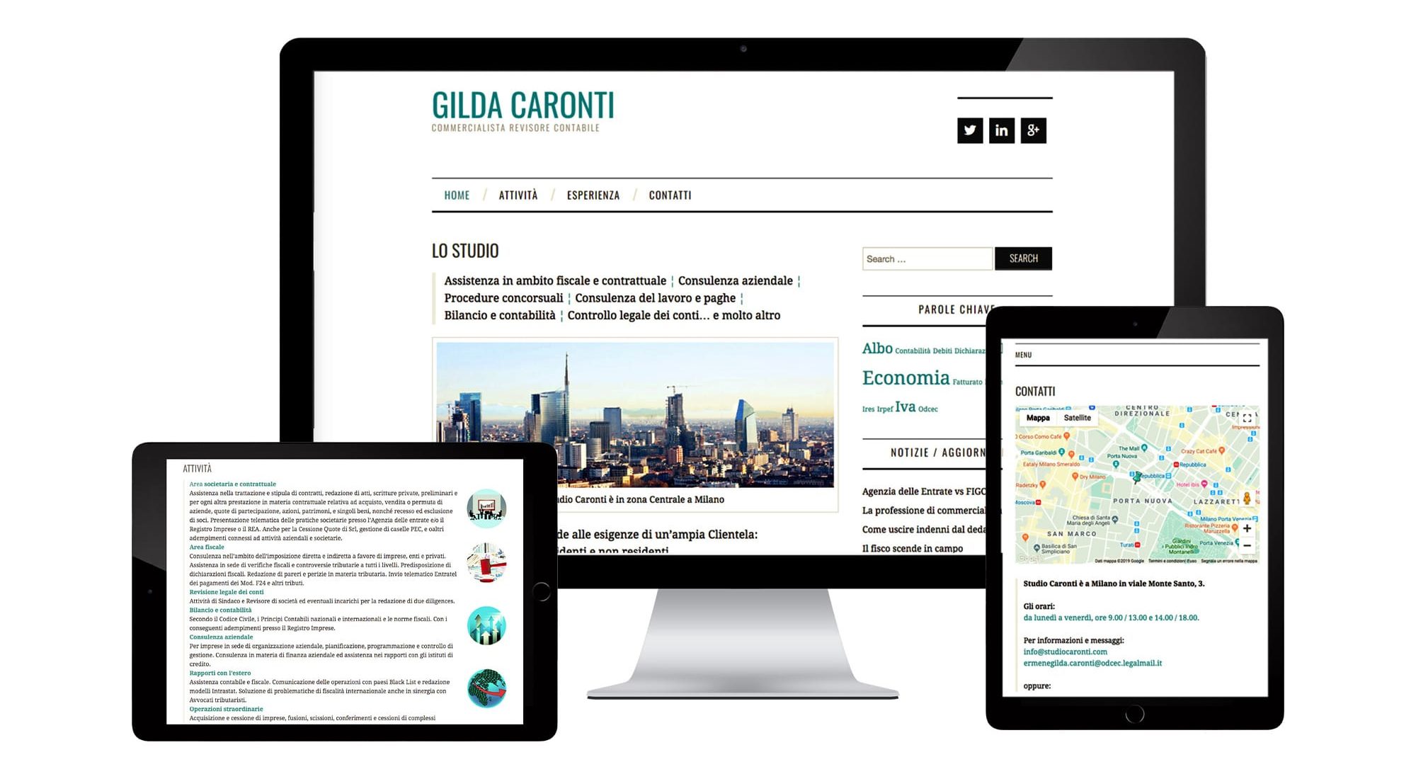 Business Consultant website shown on desktop and mobile devices