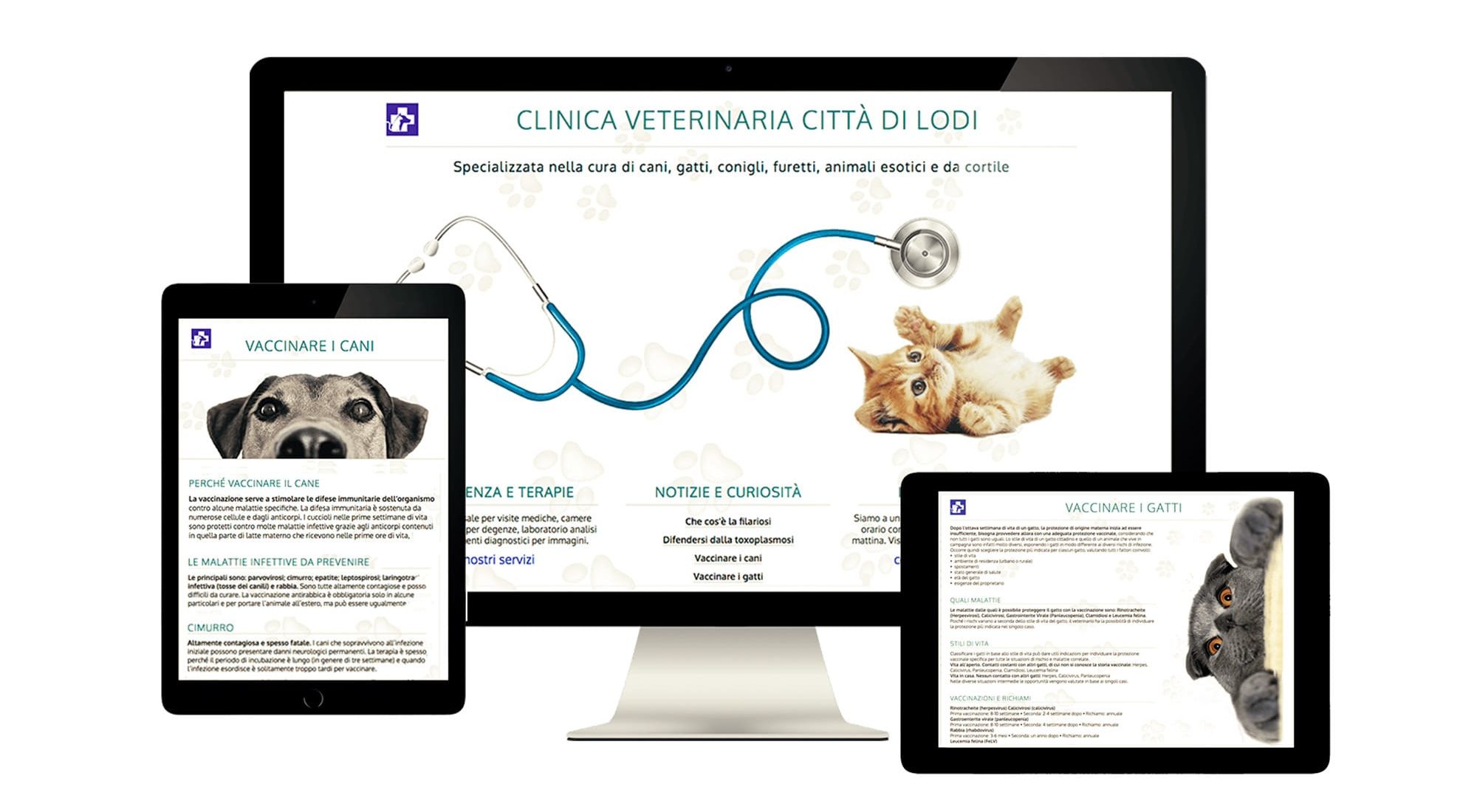 Veterinary clinic Lodi website shown on desktop and mobile devices